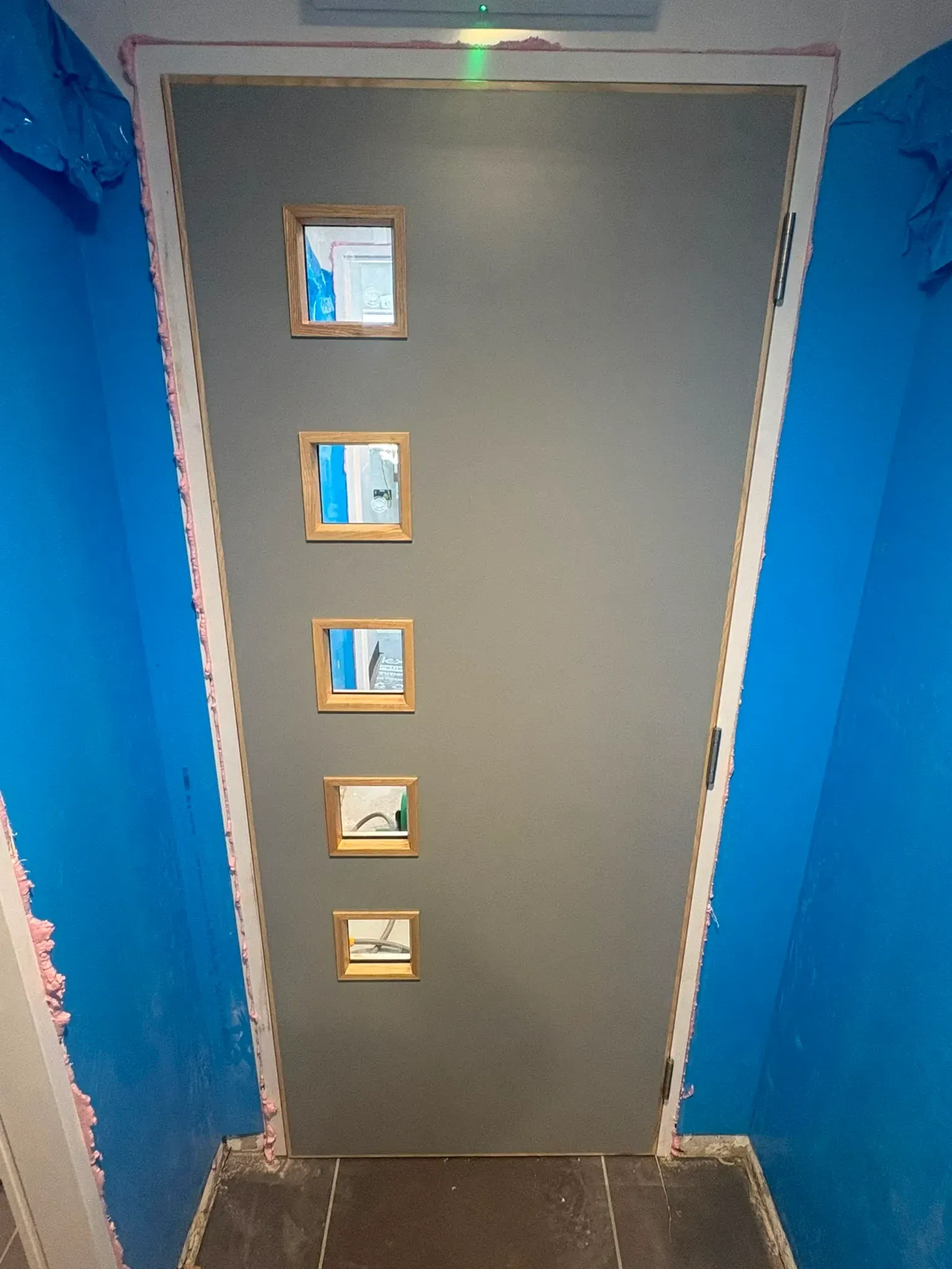 Door hung in its lining